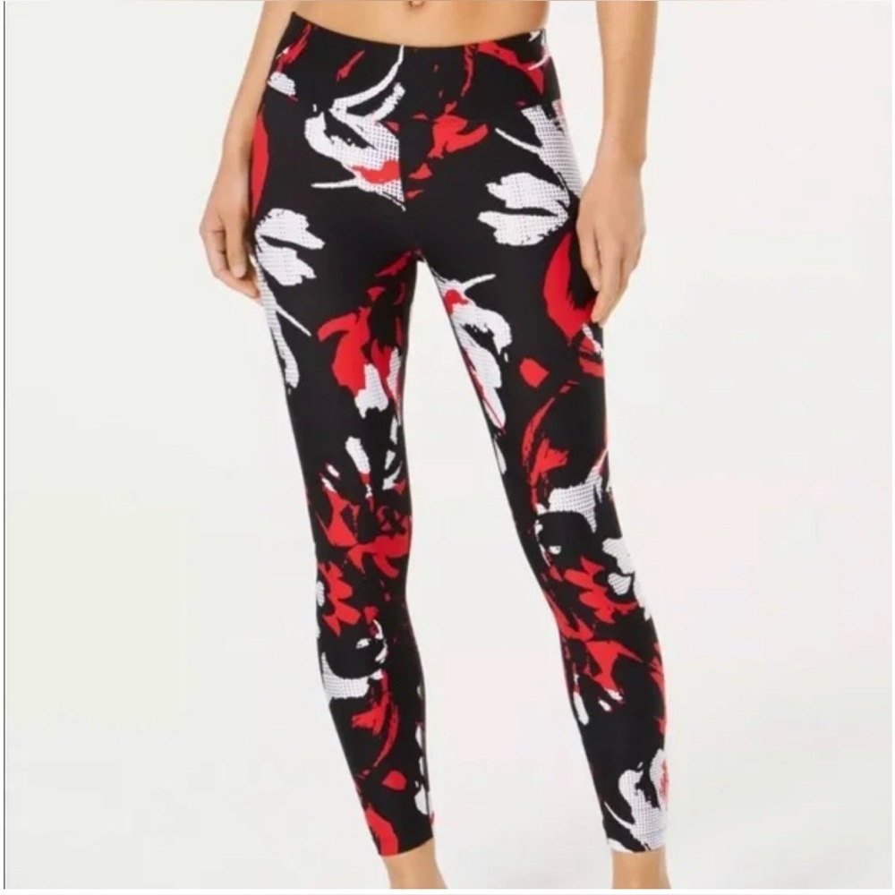 Calvin Klein - Women’s Performance Wick Leggings - Black/White/Red - Medium